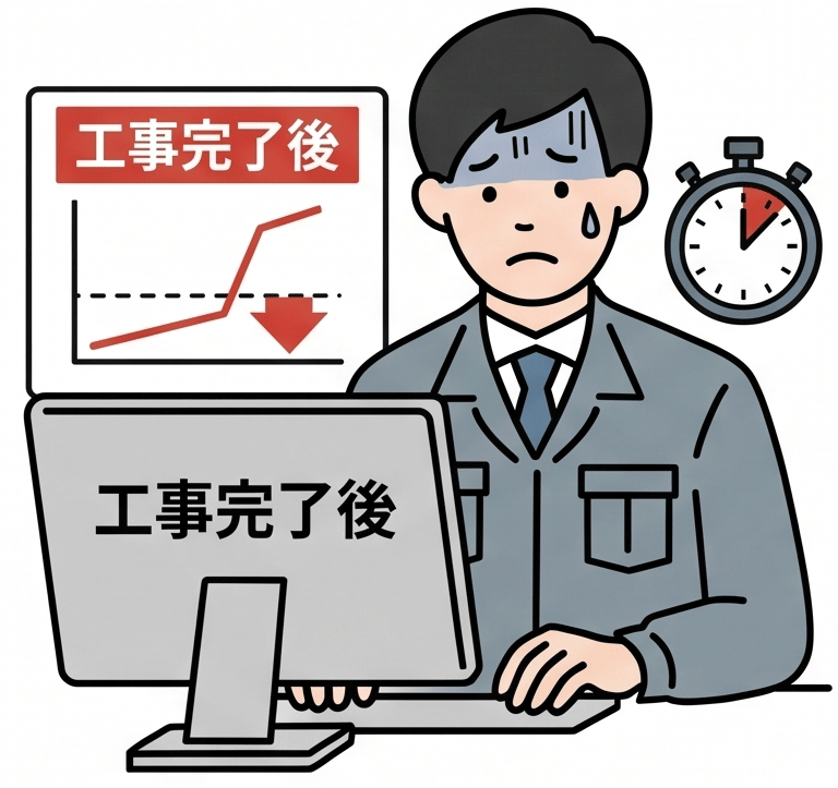工事完了後にしか原価を集計できない