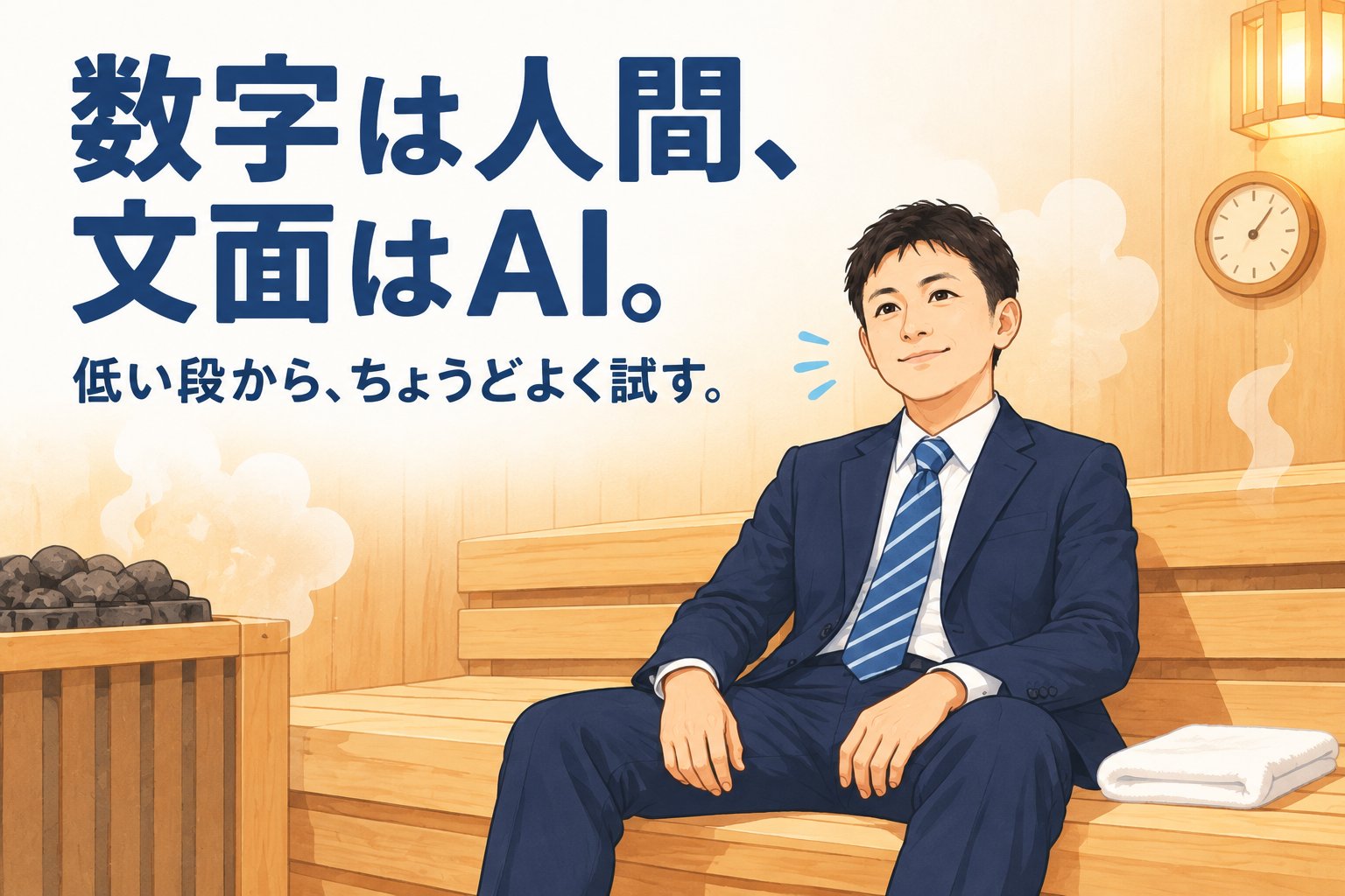 数字は人間、文面はAI。低い段から試す