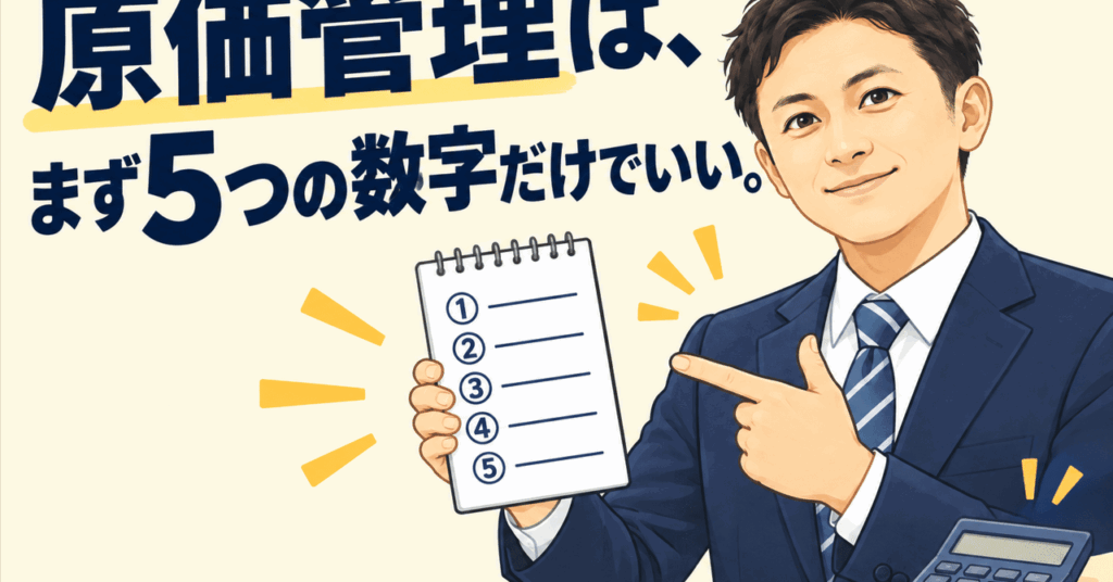 建設業の原価管理は「5つの数字」から。工事ごとの利益を見える化する第一歩